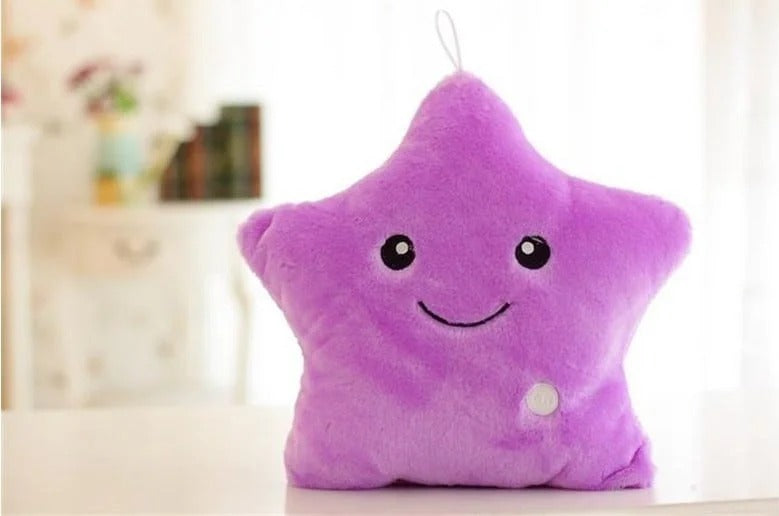 COJIN PELUCHE SUAVE LUMINOSO ESTRELLA 5 COLORES