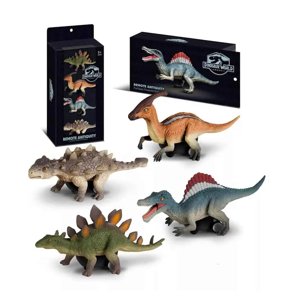 JUGUETES SET DE 4 DINOSAURIOS CON RUEDAS