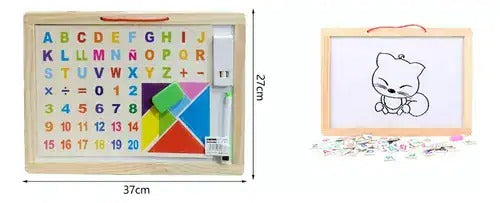 PIZARRA DOBLE CARA CON ACCESORIOS MAGNETICOS PARA NIÑOS