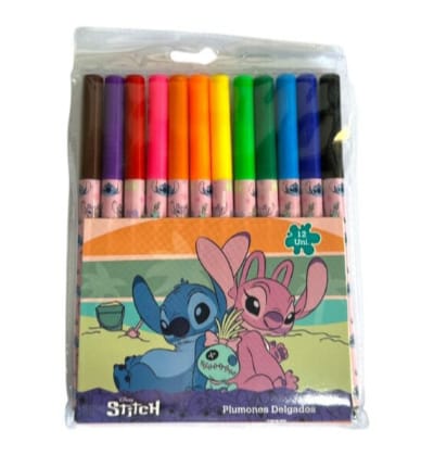 🖍️ Plumones Disney – Set 12 Colores (Diseños Surtidos)