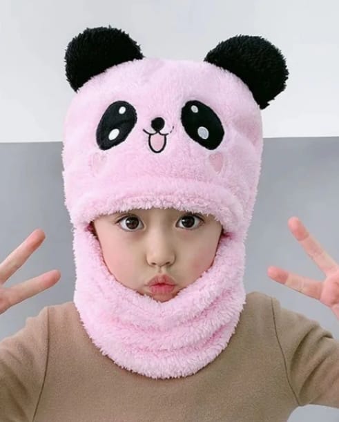 Gorro Panda Kawaii con Cuello 🧸❄️ ¡Abrigo y ternura en uno!