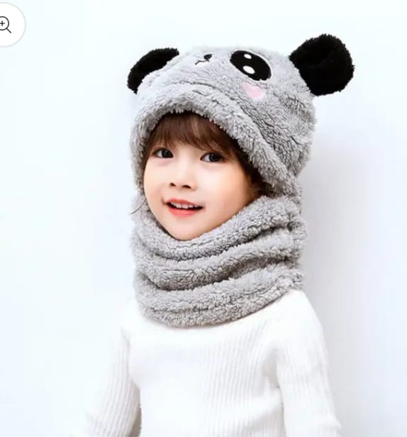 Gorro Panda Kawaii con Cuello 🧸❄️ ¡Abrigo y ternura en uno!