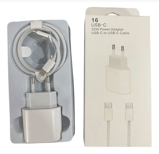 🔌 Cargador USB-C 35W Compatible iPhone 15 / 16 – Carga Rápida ⚡