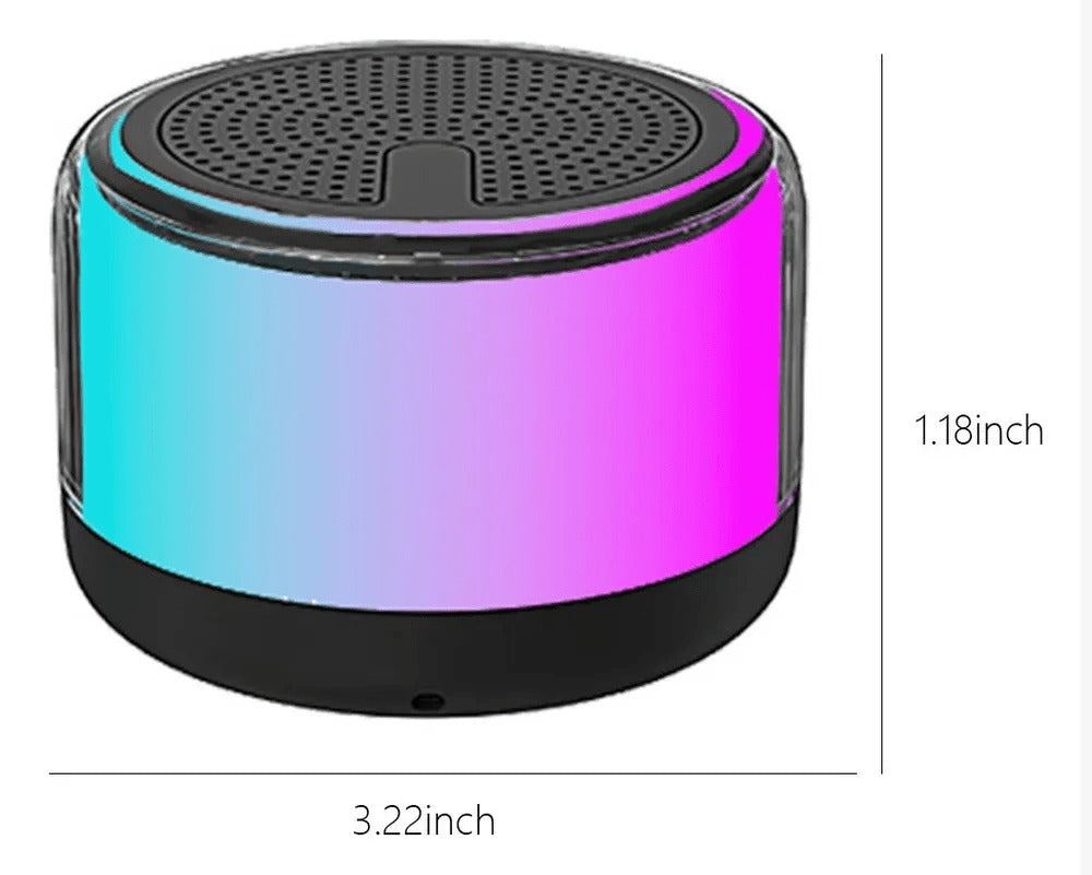 🔊 Parlante Bluetooth TWS Mini – Sonido Estéreo y Luces LED 🔥